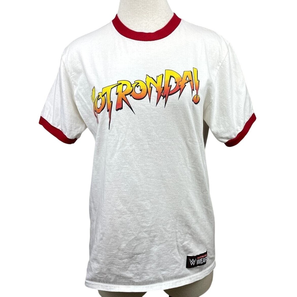 HOT RONDA Mens (M) Ringer‎ T-Shirt Wrestling Graphic Cotton WWE MMA Authentic
